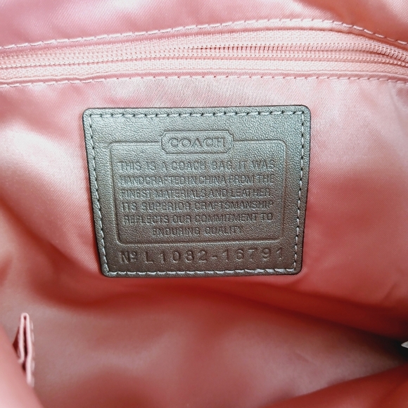 NWOT Coach Kristin Sequin Op Art Hobo Bag Tan Pink Logo L1082-16791 Shoulder - Picture 6 of 16